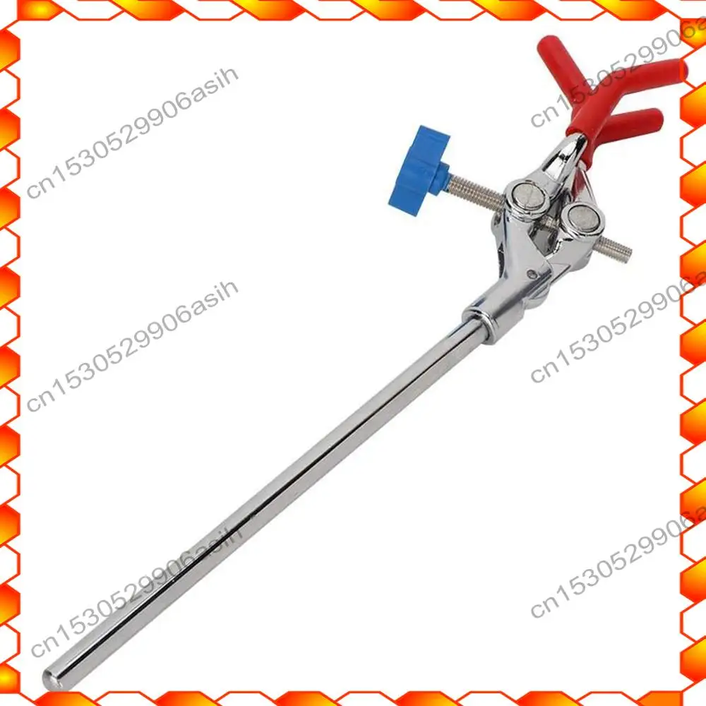 

-AT52 Lab Clamp 28Cm 3 Prong Finger Style Rubber-Coated Head Laboratory Clamp Multifunctional Condenser Beaker Extension Clamp