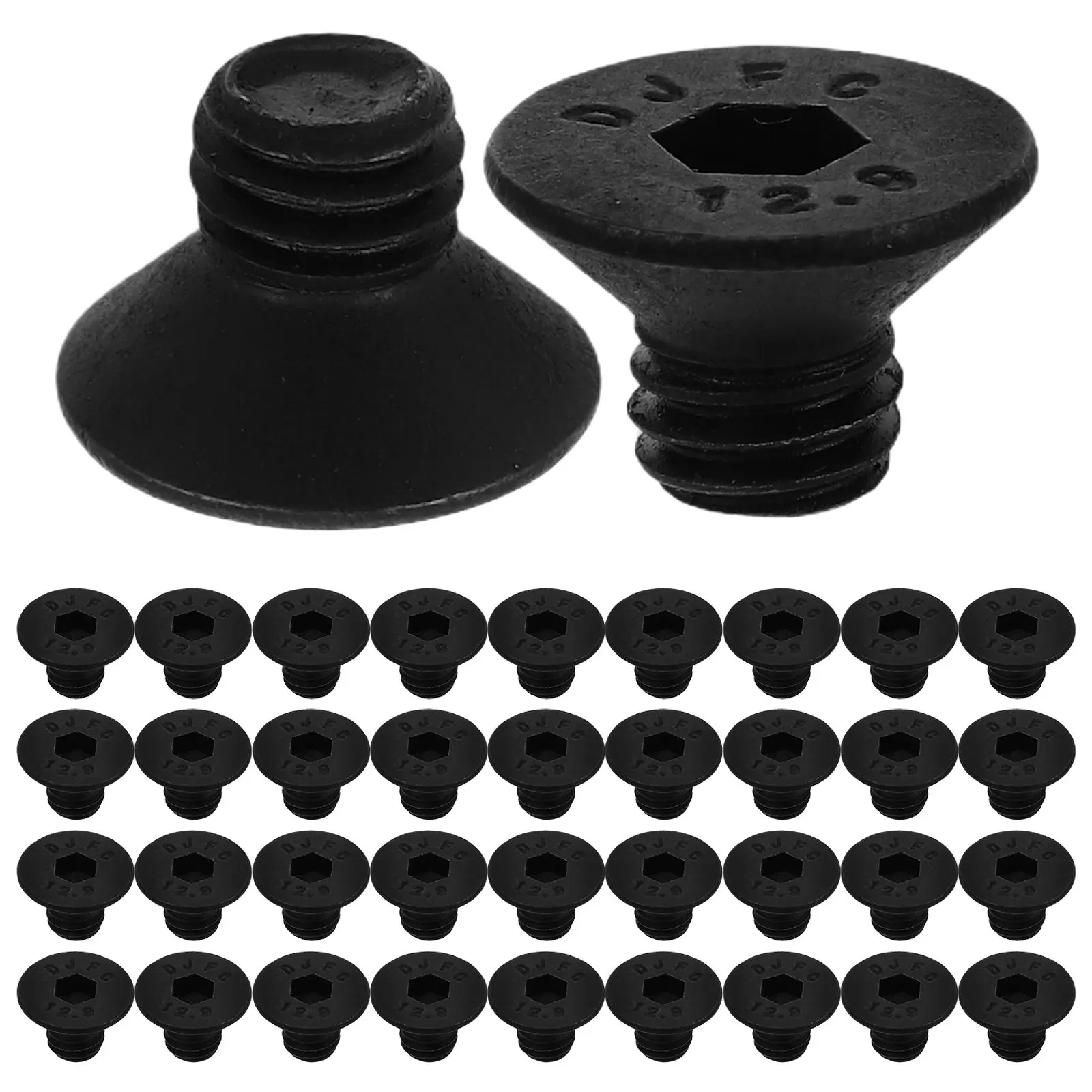 50Pcs Carbon Steel Countersunk Flat Head Socket Screws M6 Robust Hex Cap Screws for Wood Metal Assembly Multi-Use Fastener Kit