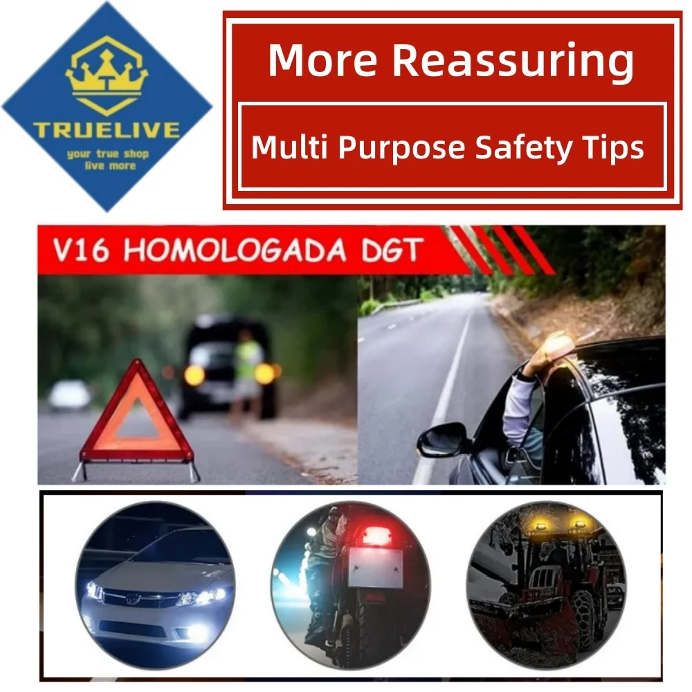 5/3/1PCS V16 LED Car Emergency Light Flashlight Rechargeable Safety Signal Lamp Warning Light Waterproof Waterproof Beacon Lamp