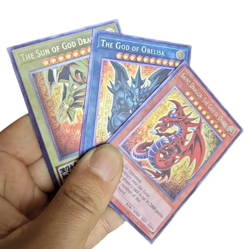 Yu-Gi-Oh Steel plate card 25th Egyptian God Comic version DIY Metal Flash Series Anime Game Collection Action Toy Figures Gifts