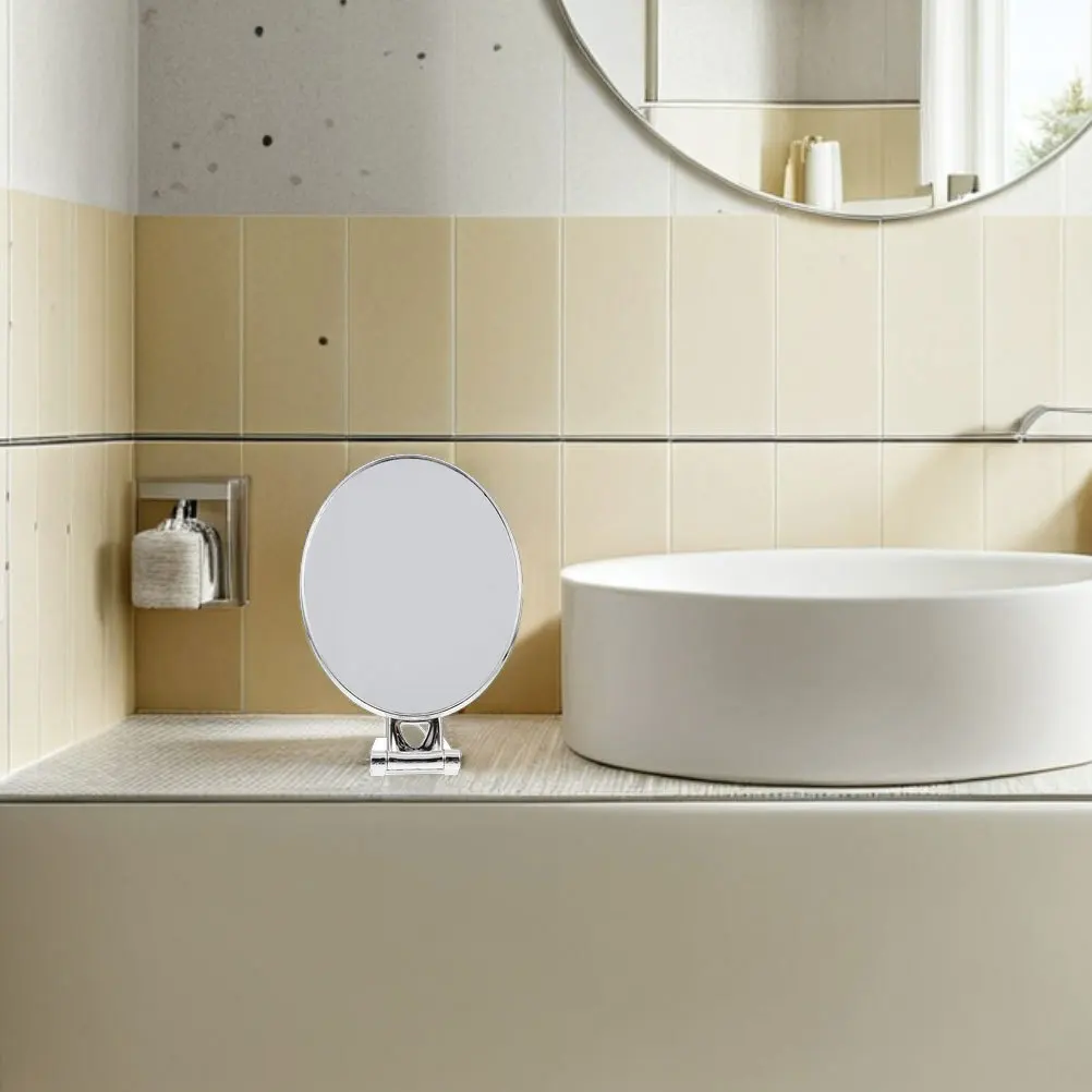 

2Pcs Double Sided Mirror Oval Makeup Tabletop Beauty Grooming Portable Foldable Handheld Compact Travel Skincare Vanity Desktop