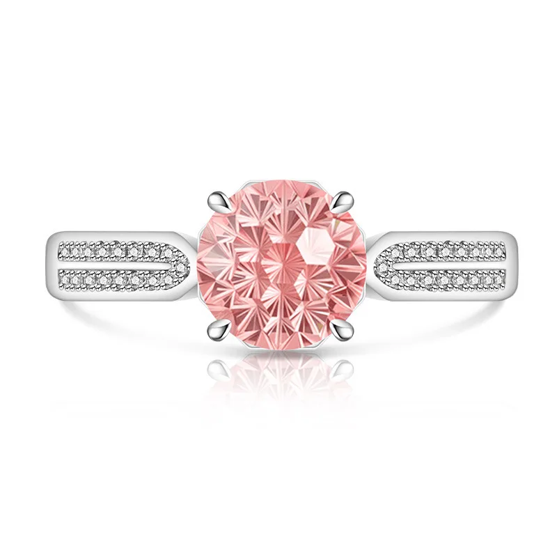 Schlichter, Dezent-Eleganter 925 Sterling Silber Dahliaschliff Hochkarätiger Diamant Mode Damenring Schmuck – Detail 10