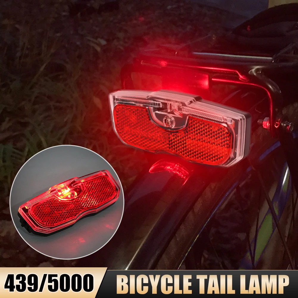 Bicycle Cycling Rear Reflector Tail Light Aluminum Alloy Rear Light Luggage Rack Mounted Bike Accessories (Battery Not Included)