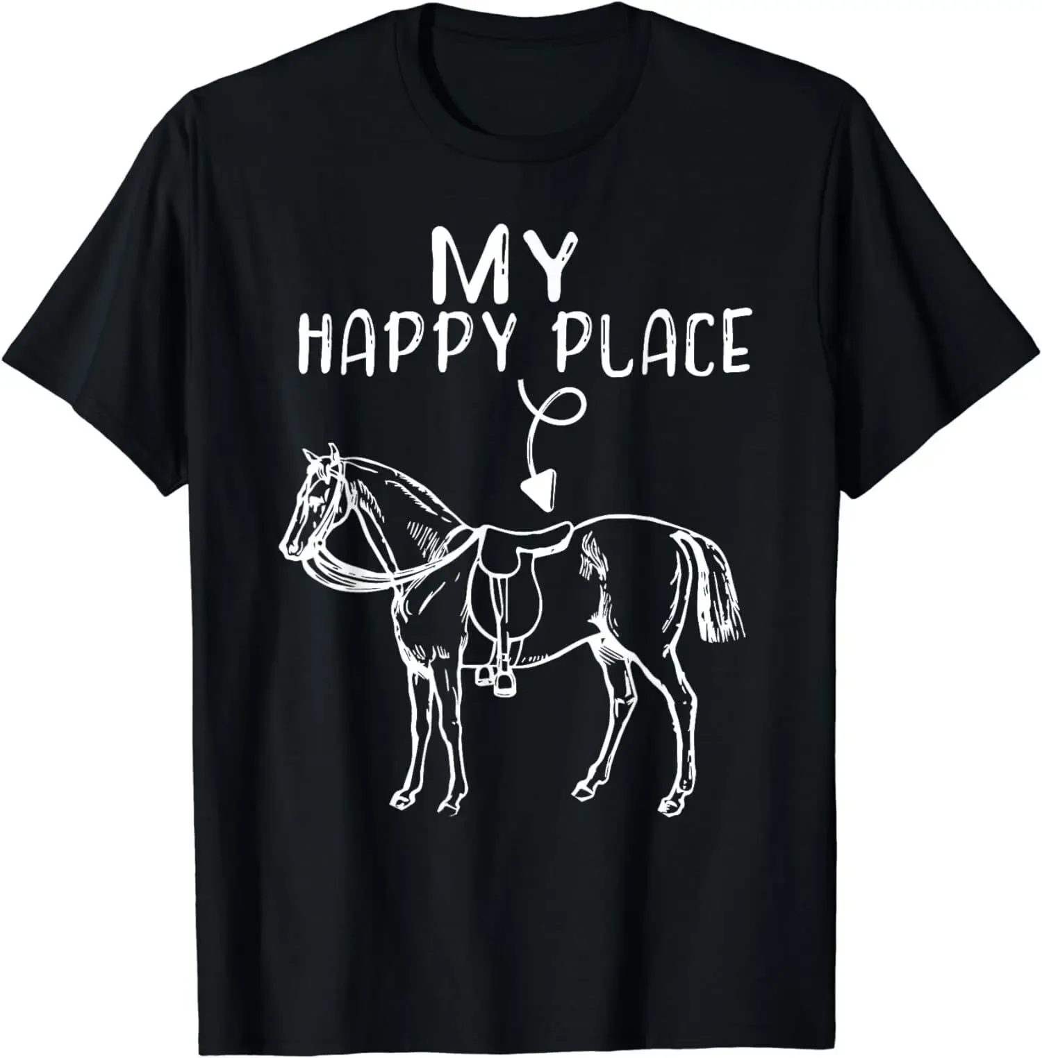 My Happy Place Horse Lover Horseback Riding Unisex T-Shirt