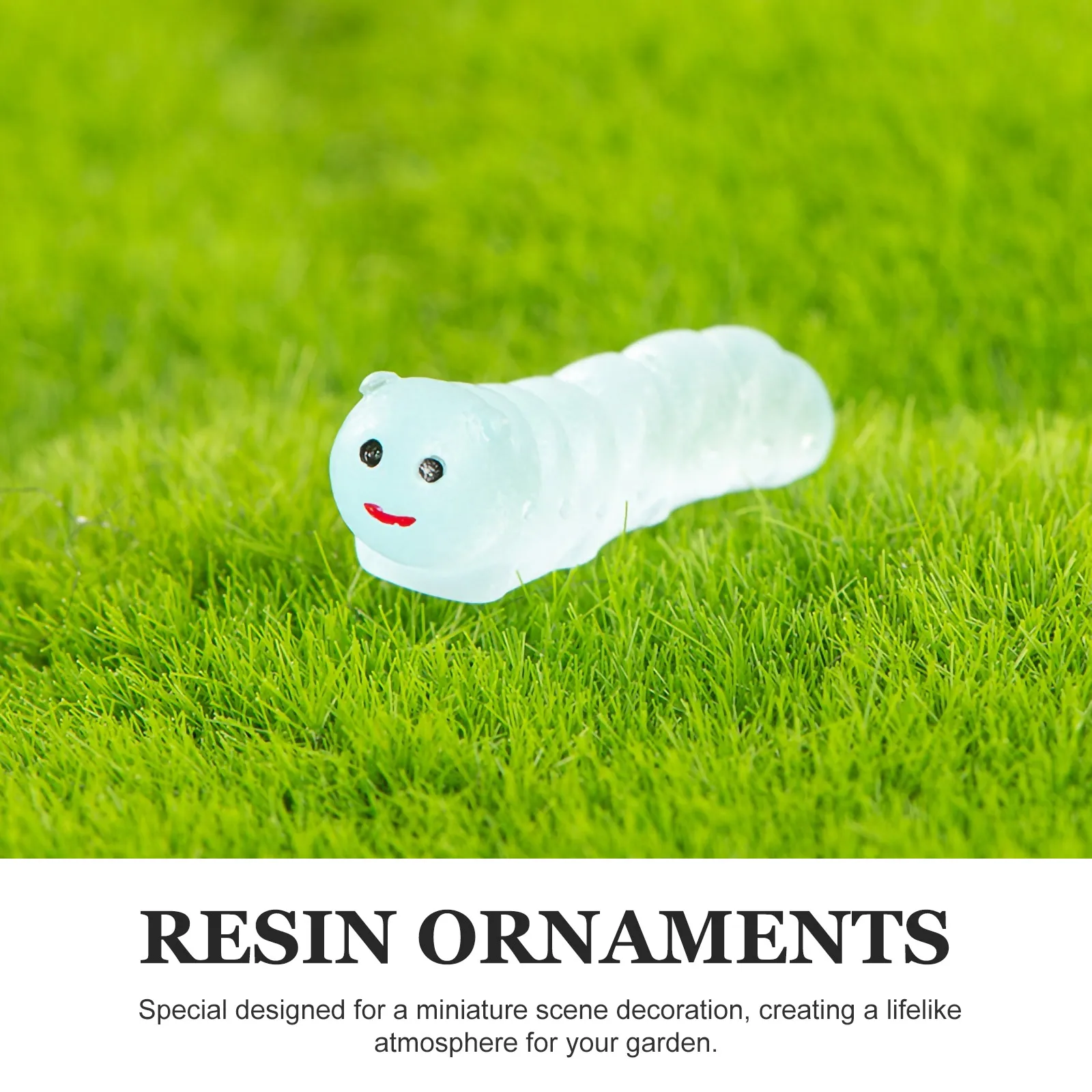 

30pcs Glow In The Dark Miniature Worm Figurines Resin Bonsai Decor Garden Sculptures Micro Worm Ornaments For Indoor Outdoor