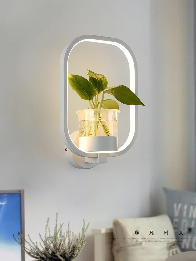 

Modern minimalist Nordic creative living room restaurant staircase aisle lamp study bedroom bedside lamp plant wall lamp