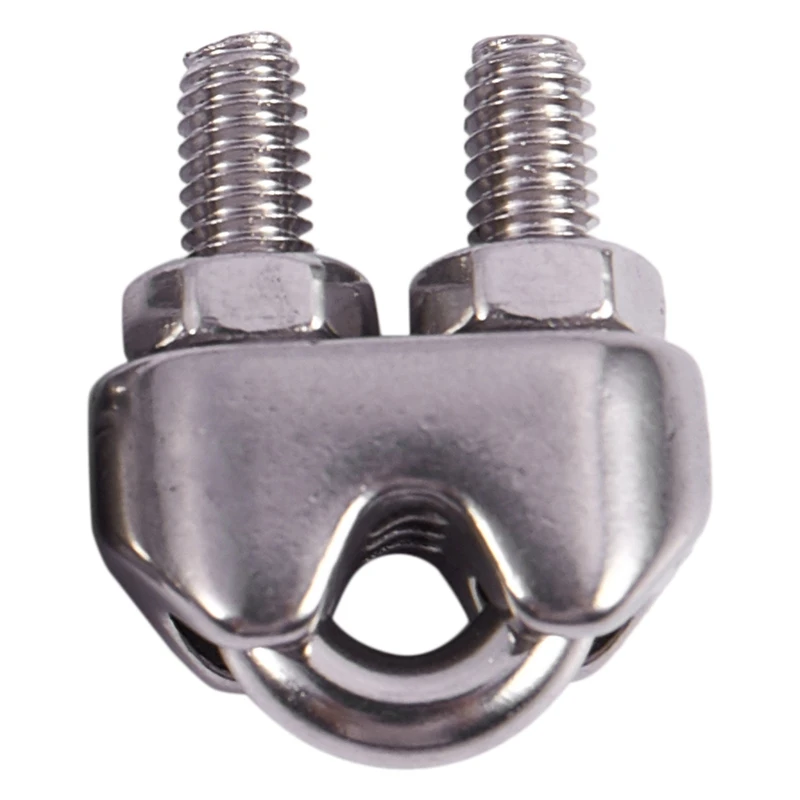 8Pcs Stainless Steel Cable Clip Saddle Clamp For Ropes 0.3Cm 3Mm Wire