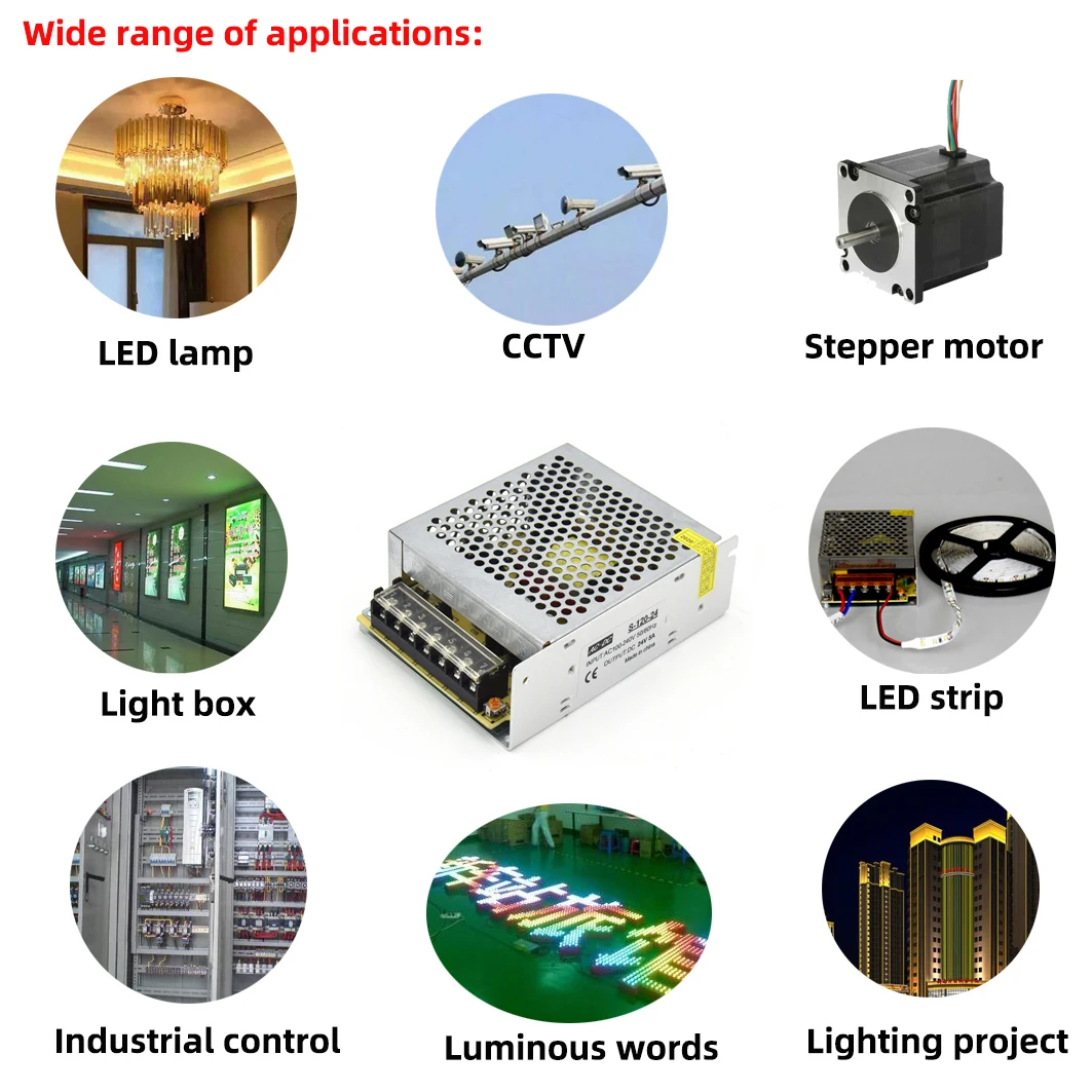 24W 60W 80W 120W Switching Power Supply Light Transformer AC110V 220V To DC 12V 24V Power Supply Source For Led Strip CCTV