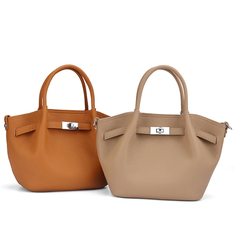 Women's Genuine Leather Top Handle Bag Luxury Soft Cowhide Handbag Elegant Crossbody Shoulder Bag for Office Work Daily Commute