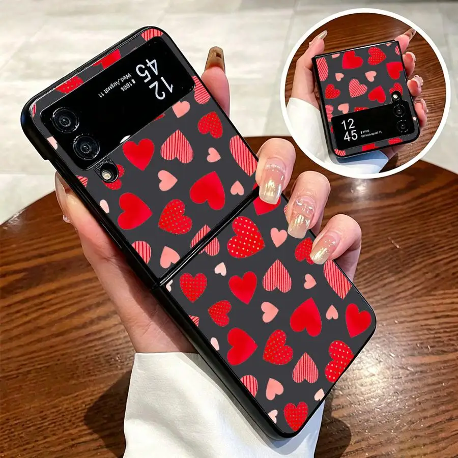 Back Phone Cover Funda Case for Samsung Galaxy Z Flip 8 Flip7 FE Flip5 Flip4 Z Fold 8 7 6 5 4 3 Flip3 Z Flip 7 6 5 4 3 Flip6 Red