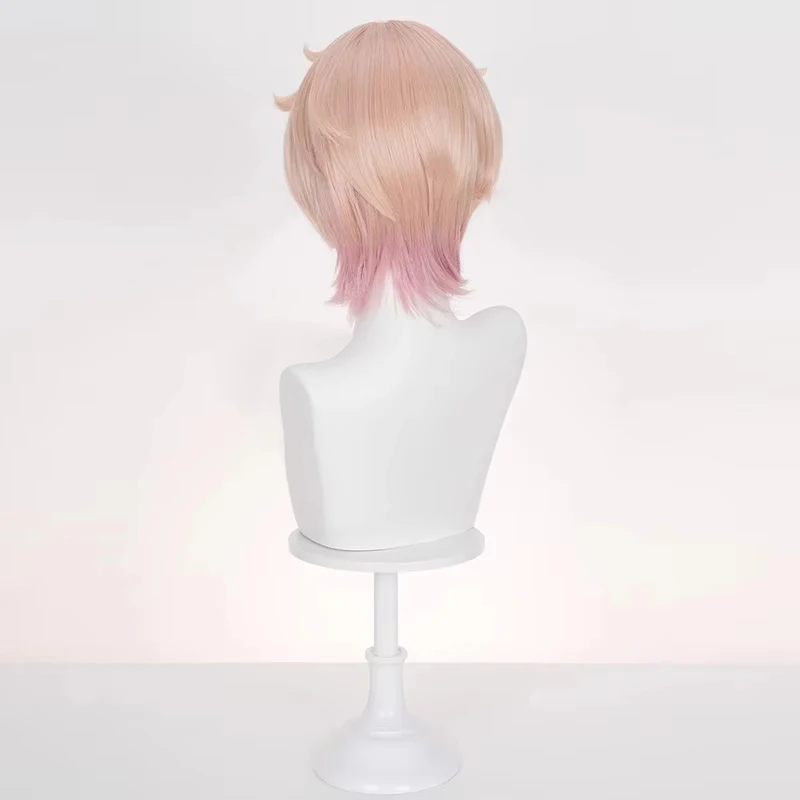 Genshin Impact Dahlia Cosplay Perücke Orange Rosa Kurzes Haar Heterochromia Junge Mondstadt Halloween Party für Frauen Männer Outfit
