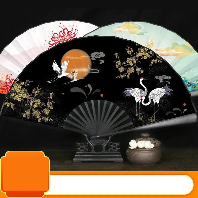 Pria Klasik Kipas Lipat China Vintage Folding Bambu Fan Gaya Jepang Wanita Tangan Kipas Sutra Portable Abanicos untuk Boda
