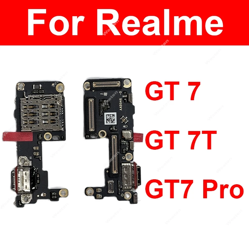 For Realme GT 7 7T GT7 Pro USB Charging Dock Board USB Charger Baord Flex Cable USB Connector Port Replacement Parts