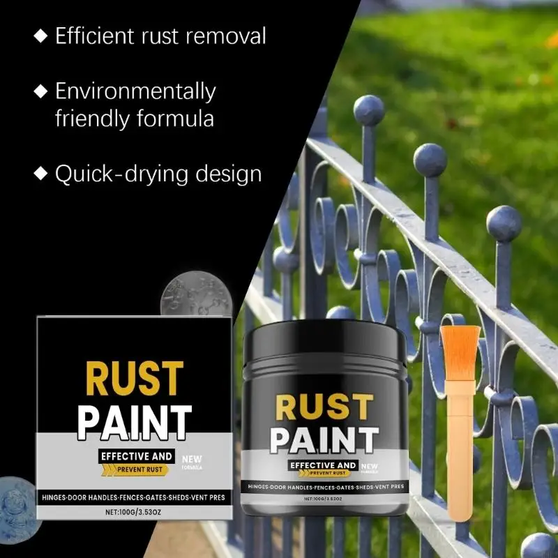 

Краска, преобразователь коррозии, 100 г, включает кисть для защиты металла и быстросохнущую формулу для автомобильного и H9EE