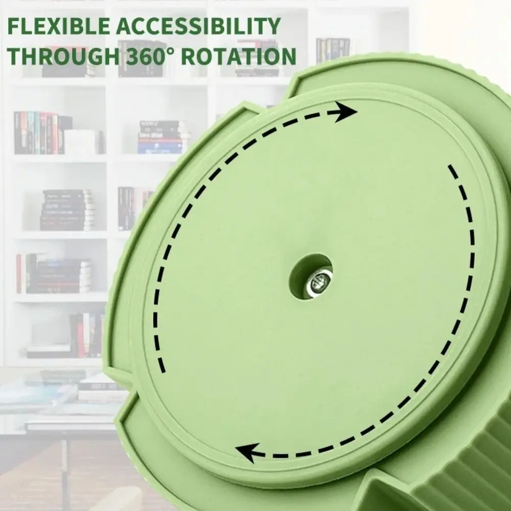 Large Capacity Stationery Organizer 360-Degree Rotation 5 Compartments Pencil Cup Pot Versatile Storage Durable Storage Box