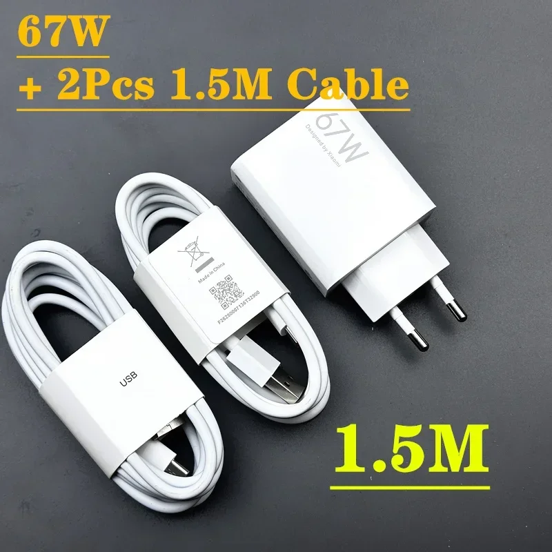 67W Xiaomi Original-Ladegerät Turbo Charge Gan EU-Adapter 6A USB-Typ-C-Kabel für Poco X5 F5 Pro Mi 13 Lite Mix Fold 3 2 Smartphone