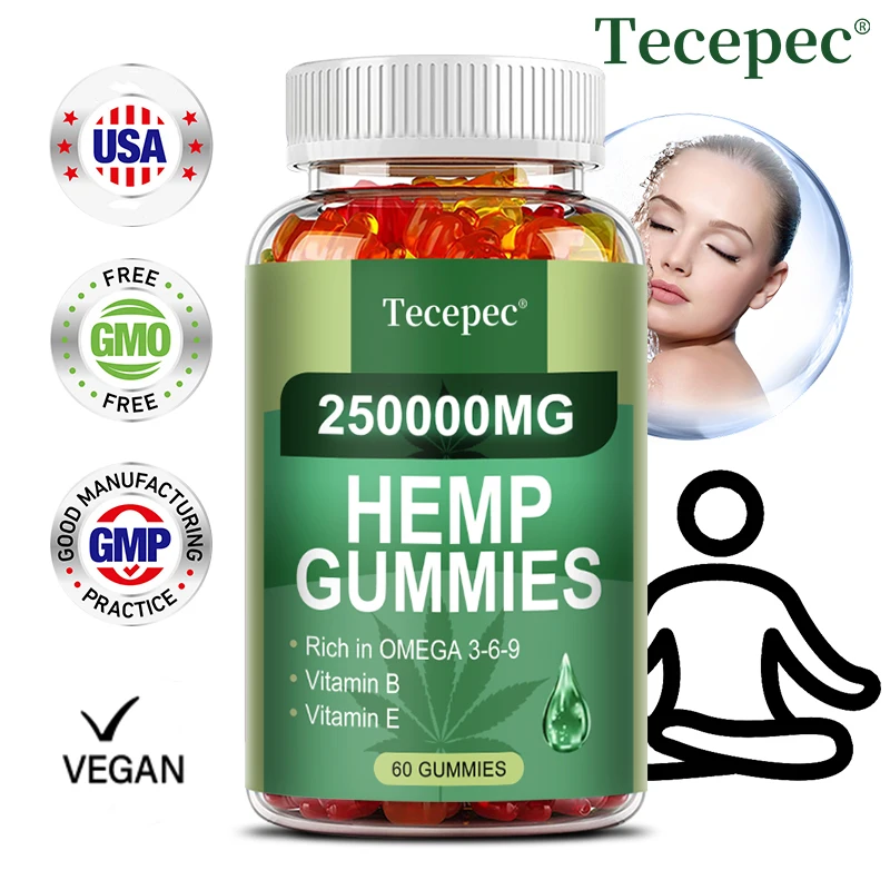 Powerful Herbal Gummies - Stress, Sleep, Mood, Calm, Focus, Relaxation Supplement, Vegan, Non-GMO, Gluten-Free - Omega 369