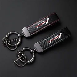 High-Grade leather Motorcycle Keychain Holder Keyring for YAMAHA FZ1 FZ 1 2006-2015 Accessories