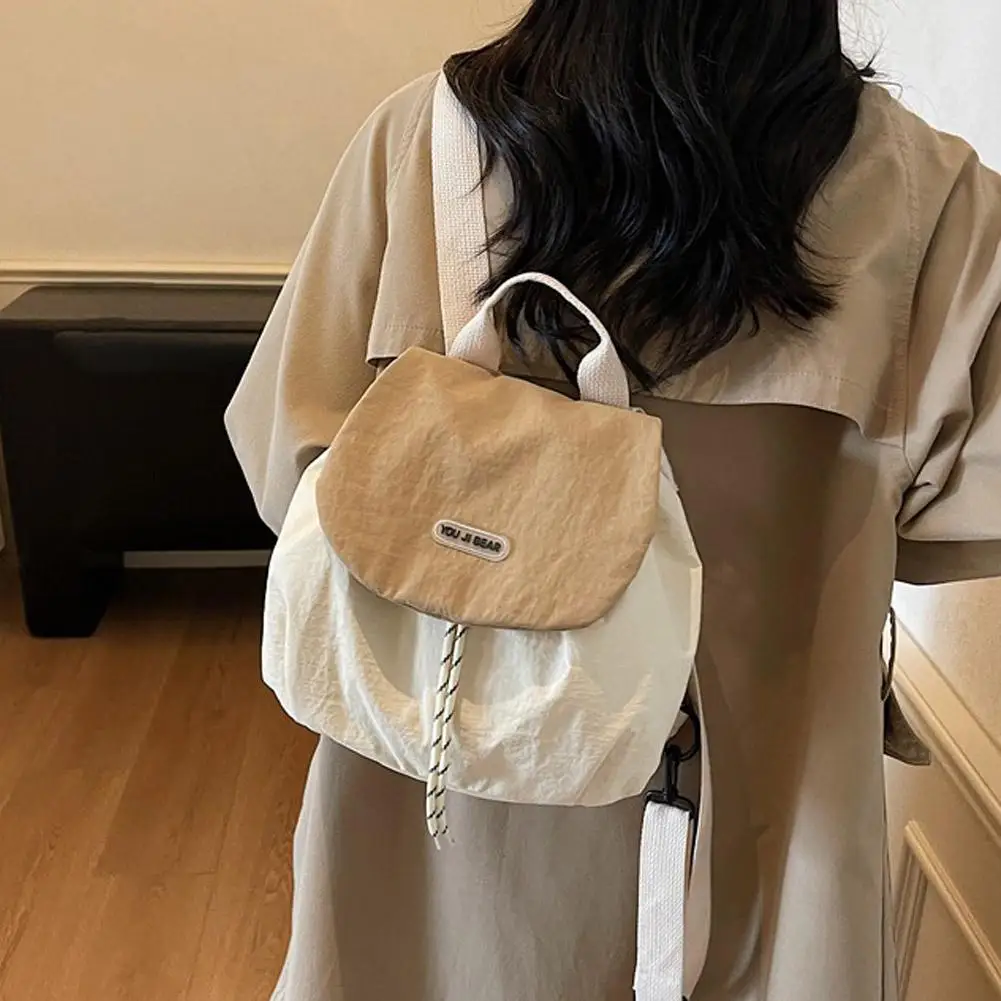 Women's Nylon Backpack Lightweight Korean Style School Backpack Casual Travel Backpack Small College Bookbag for Girls