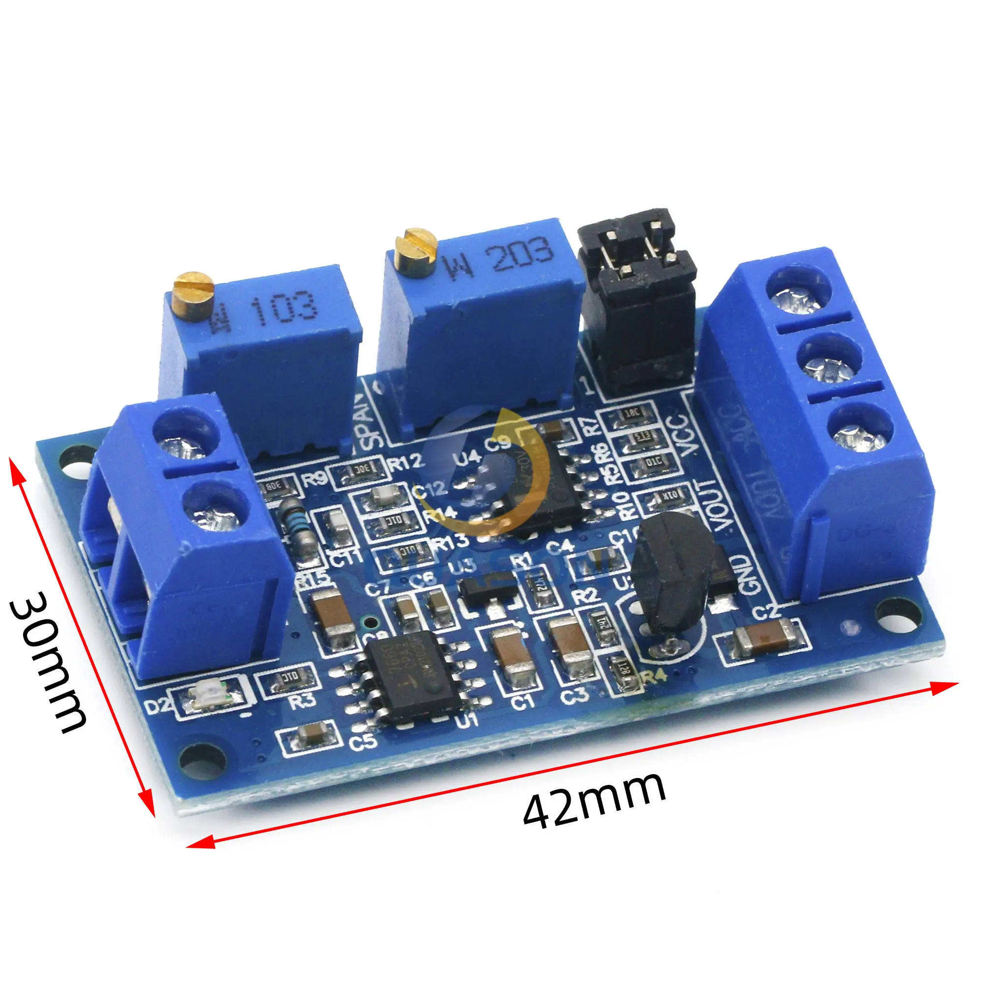 Current To Voltage Module 0 -20mA/4 -20mA to 0- 3.3V/0 -5V/0 -10V Voltage Transmitter Signal Converter Module