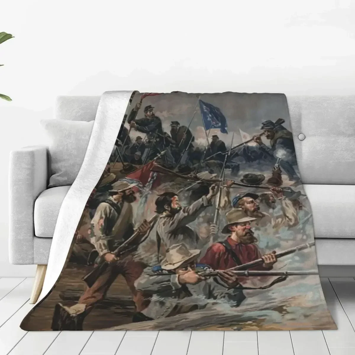 

Civil War Flannel Blanket Quality Super Warm American Flag Throw Blanket Spring Travelling Bedroom Novelty Bedspread