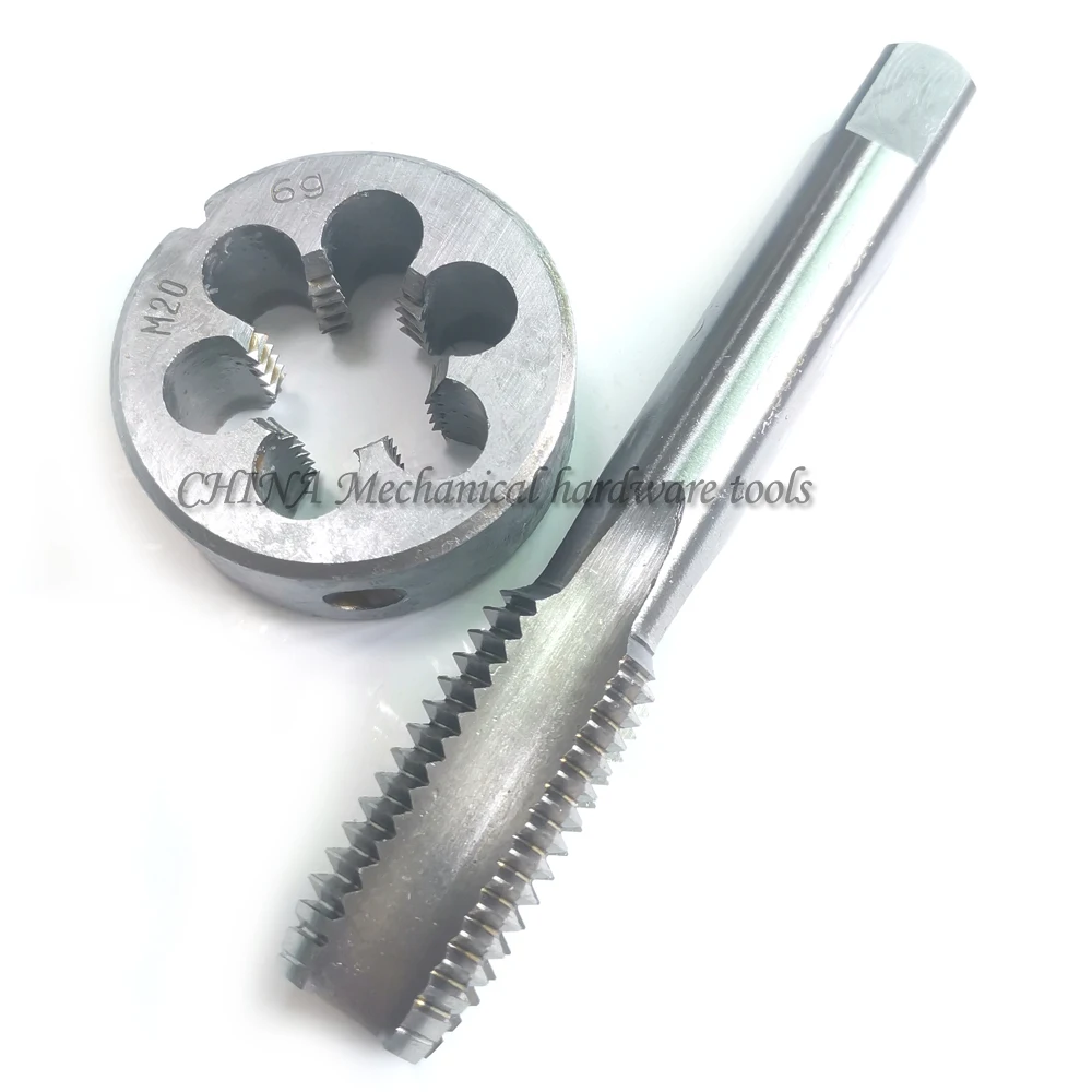 

Metal threads Set of taps and dies M20 metric machine Thread plug tap Round die sets M20X2 M20X1.5 M20X1.25 M20X1 X0.75 X0.5