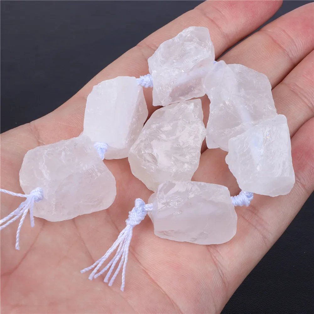 Natural Stone Clear Quartzs Beads White Crystals Loose Spacer Bead For Jewelry Making Charm Accessories DIY Bracelets Necklace