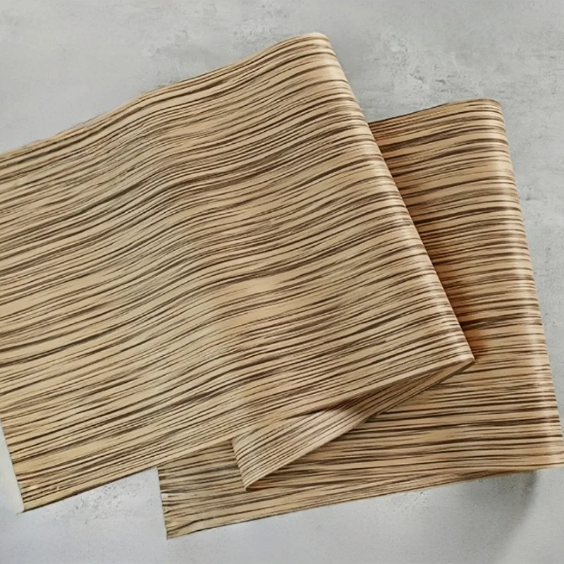 

Tech Zebra Wood Veneer Sheets Stripe Pattern for TableTop Renovation Cabinet Door DIY Upgrade Furniture Accent Panels L:250X58cm