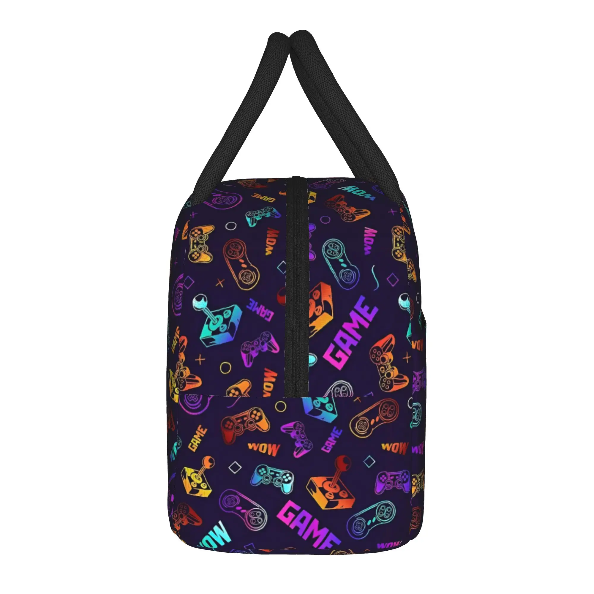 Video Game Gaming Controller Insulated Lunch Bag Thermal Bag Reusable,Meal Container  Large Tote Lunch Box Work  Picnic