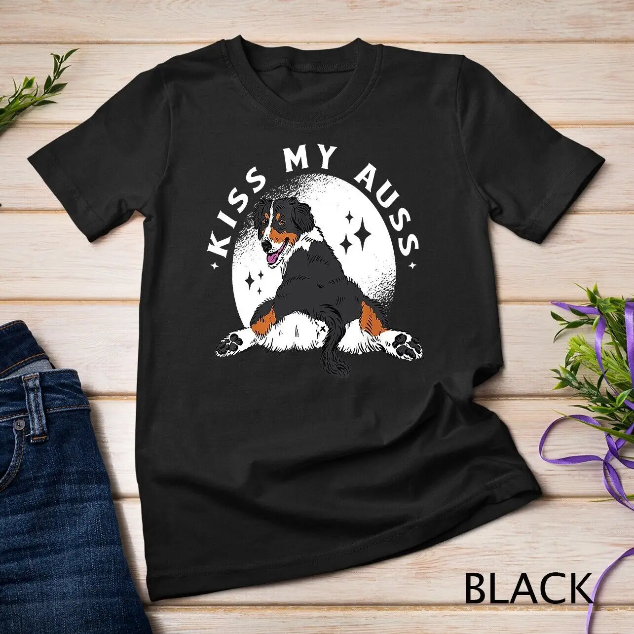 Kiss My Auss Aussie Australian Shepherd Unisex T-shirt