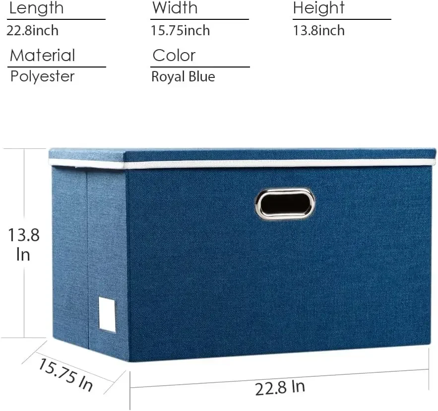 Extra Large Collapsible Storage Bins with Lids [5-Pack] Linen Fabric Foldable Storage Baskets Boxes Organizer Containers Cube wi