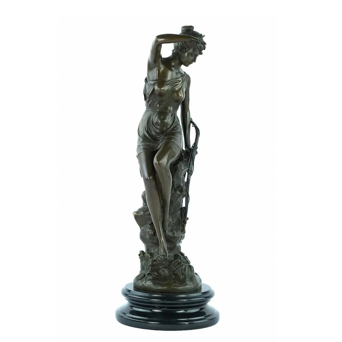 Bronze Greek Goddess Artemis/Diana Statue Figurine Antique Sculpture Art Home Office Decor Gifts