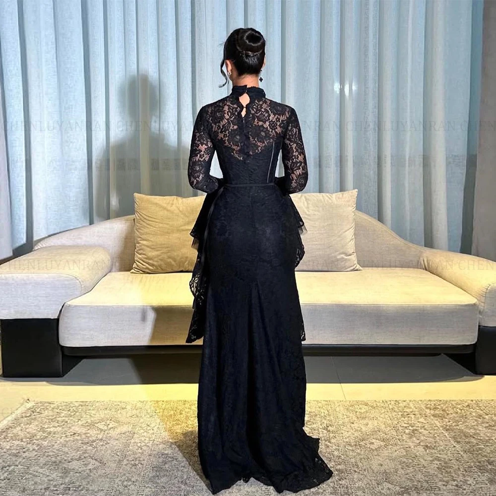 MOLISA 절묘한 레이스 공식 행사 드레스 맞춤형 2025 새로운 인어 긴 소매 바닥 길이 파티 댄스 파티 이브닝 ​​가운