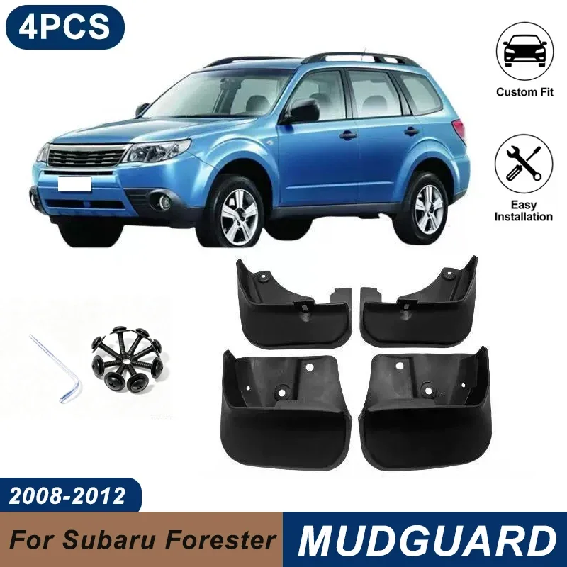 4PCS Car Mud Flaps For Subaru Forester SH 2008-2012 Waterproof Anti-Splash Fender Mudguards Auto Exterior Accessories