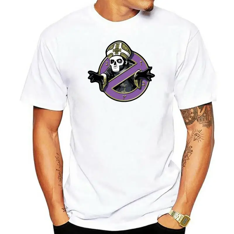 

Men's Unique Fashion Short-Sleeved T-Shirt Ghost with The Bands Logo Black