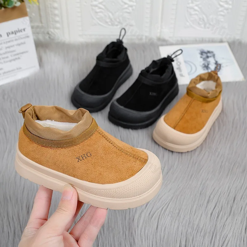 

Fashion Trend Shallow Mouth Casual Snow Boots for Childrens 2025 Winter New Boys' Warm Comfortable Soft Sole Slip on Short Boots