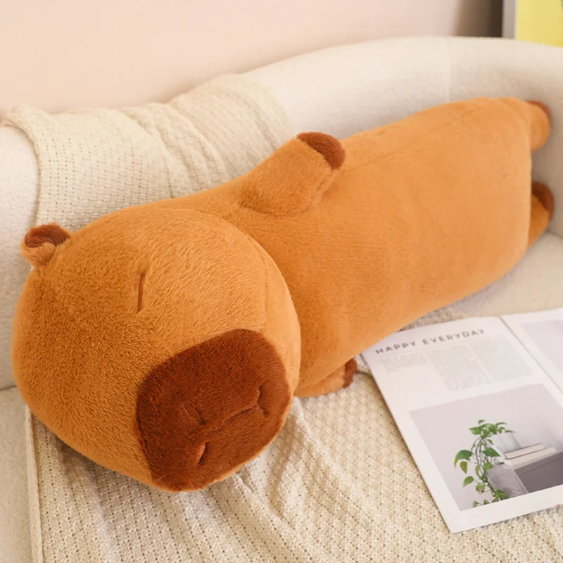 90-120cm Cartoon Capybara Stuffed Plush Toys Lovely Soft Long Capibara Sleeping Pillow Cushion Dolls Girl Birthday Gift