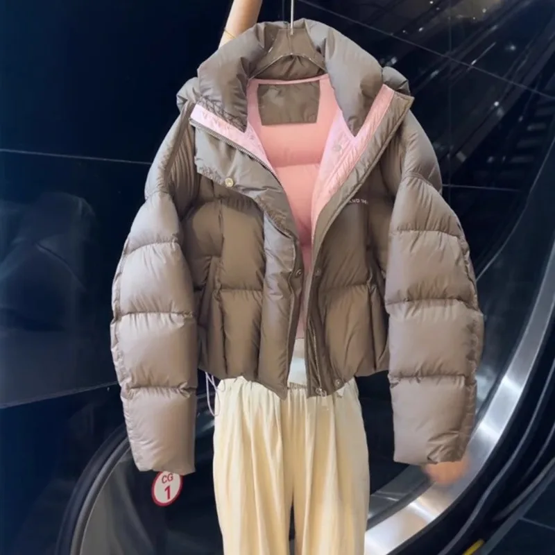 

Shpmishal Short Cotton Clothing for Women Fashionable Cotton Clothing for Winter New High-end Hooded Jacket Trend