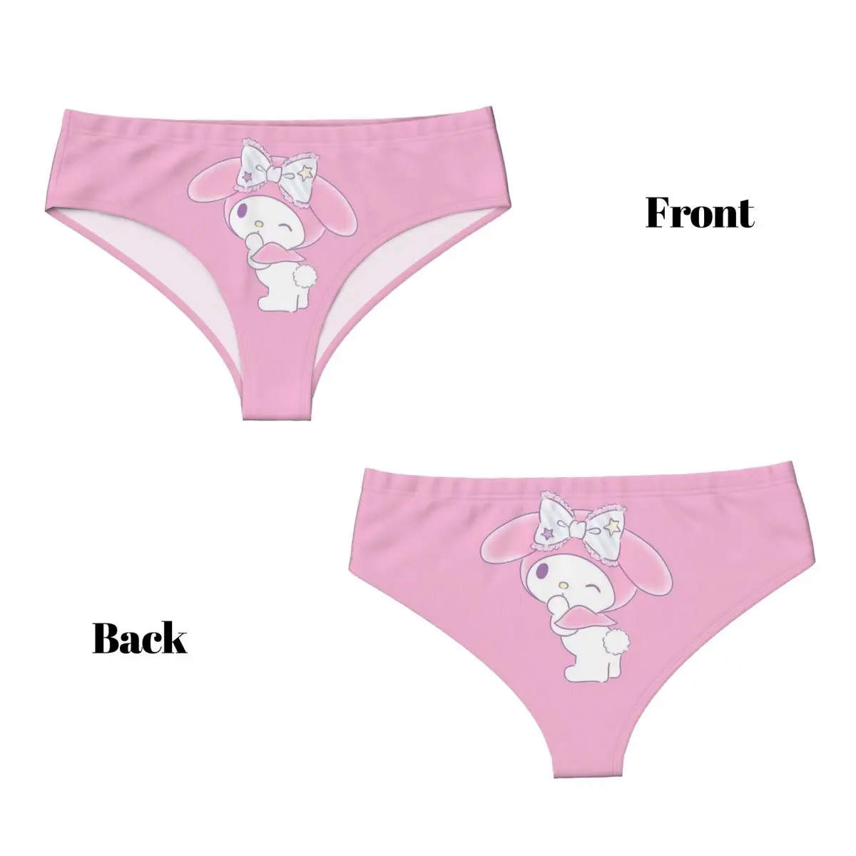 Calcinha Stretch Respirável das mulheres, Breve melodia personalizada, Cueca dos desenhos animados