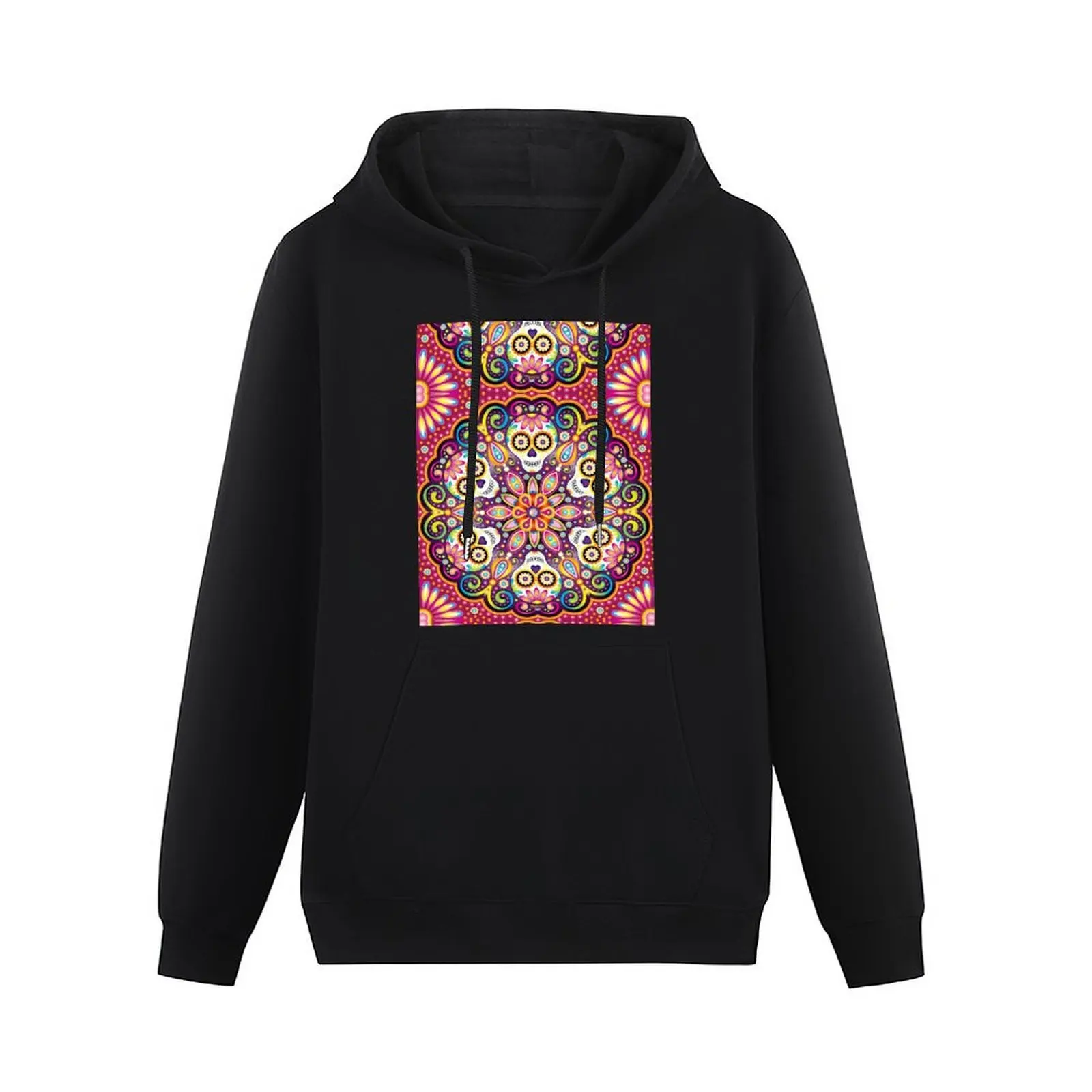 Sugar Skull Mandala - Day of the Dead Mandala Art by Thaneeya McArdle Pullover Hoodie autumn clothes hoodie streetwear