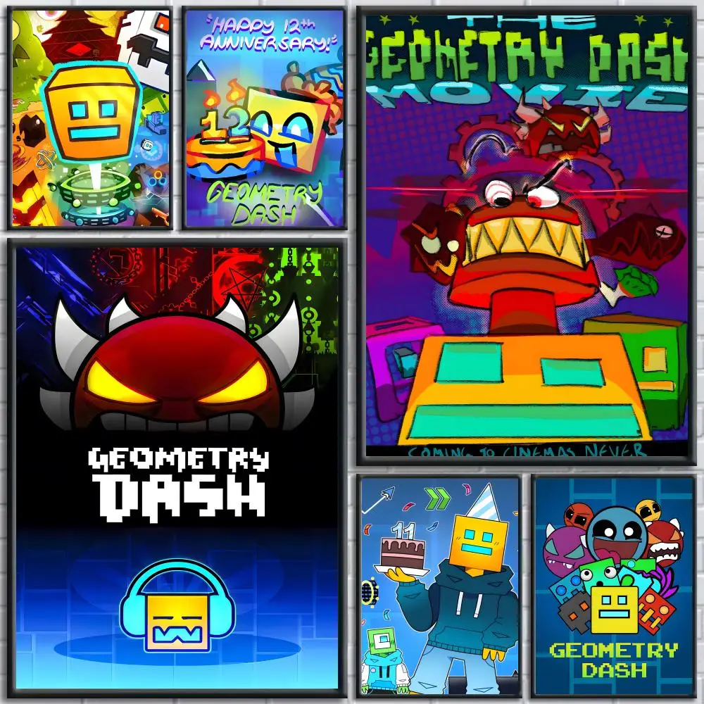 Video Game G-Geometry Dash Poster Trendy And Easy-to-Apply Wall Art Stickers For Home Decor And Dorm Room Walls