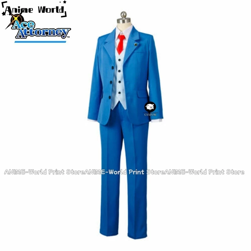 

《Custom Size》Ace Attorney Phoenix Wright Gyakuten Saiban Uniform COS Clothing Cosplay Costume Customized Accepted