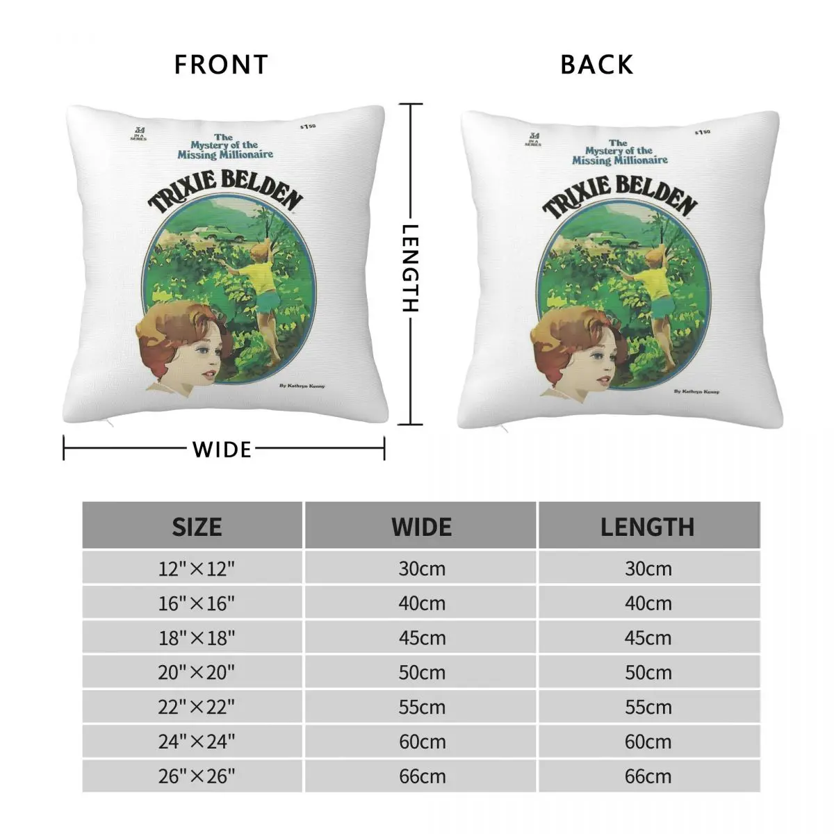 Trixie Belden Book Cover Pillowcase Polyester Linen Velvet Printed Zip Decor Pillow Case Home Cushion Case