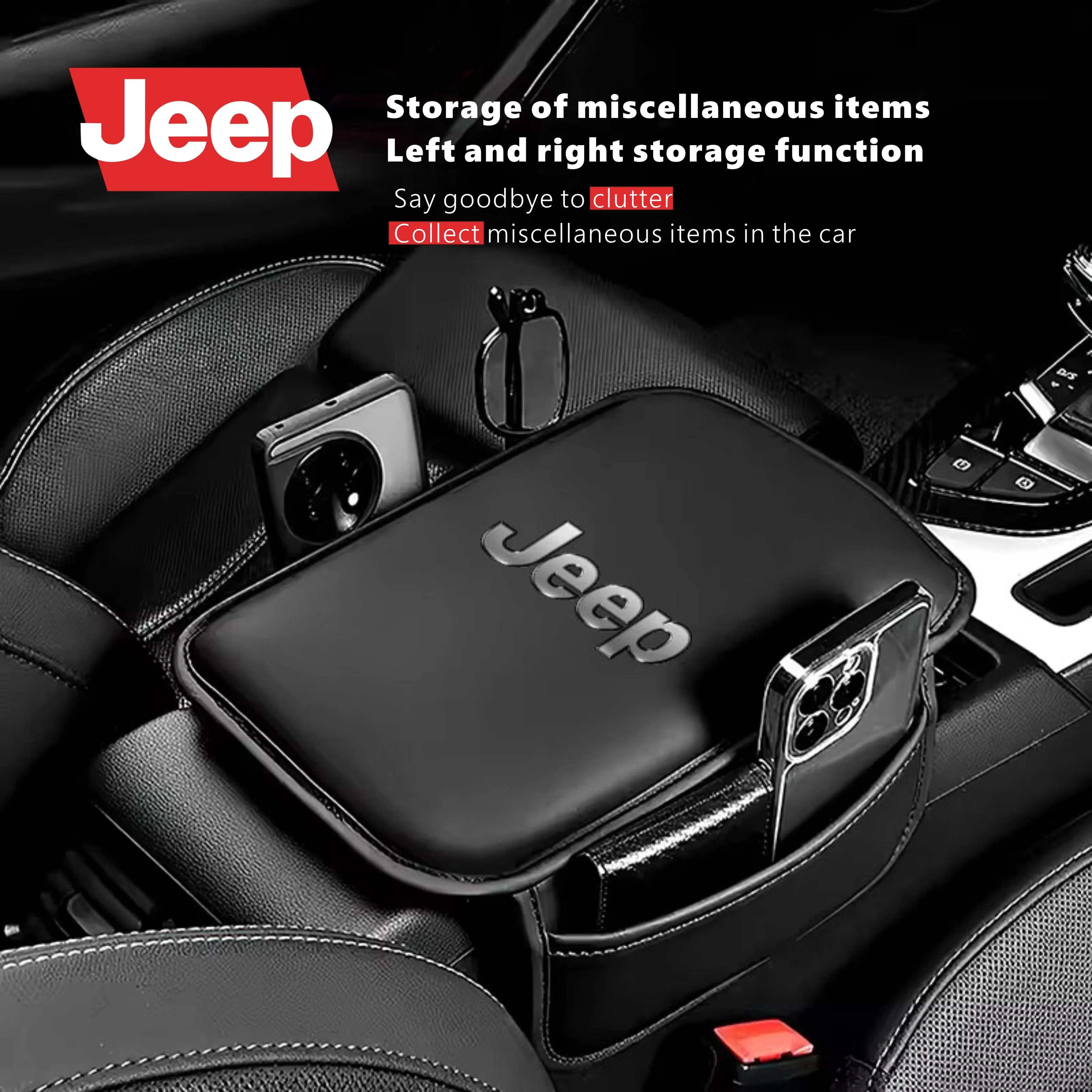 

Автомобильный подлокотник, подушка для хранения, подлокотник, защитный чехол для Jeep Wrangler Rubicon Renegade Compass Grand Cherokee Patriot