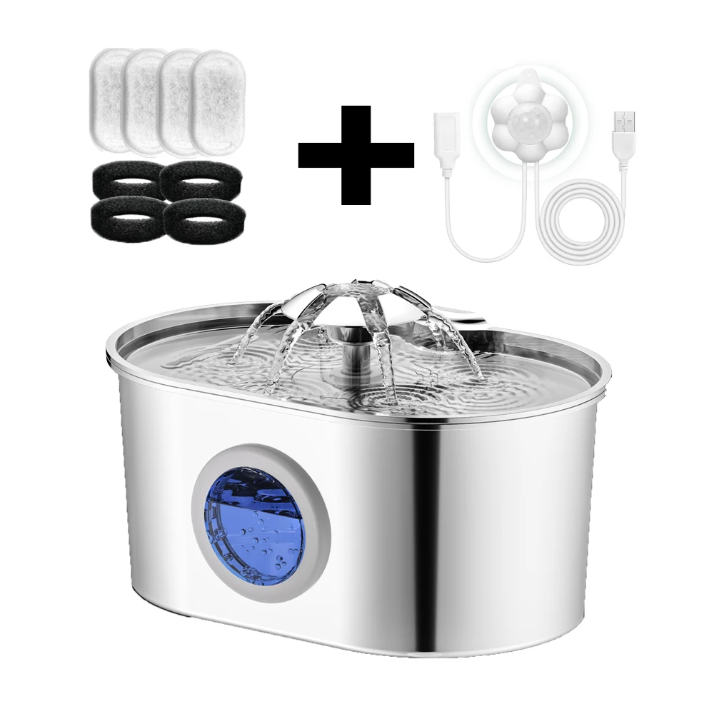 Automatic Cat Water Fountain Stainless Steel Pet Fountain Dog Water Dispenser With USB Electric Ultra-Quiet Pump Cat Supplies view 4