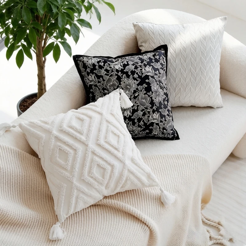 

Pillow for Sofa Bohemian Pillow Case 45x45 Embroidered Pillow Cases Luxury Decoration Home Cushions