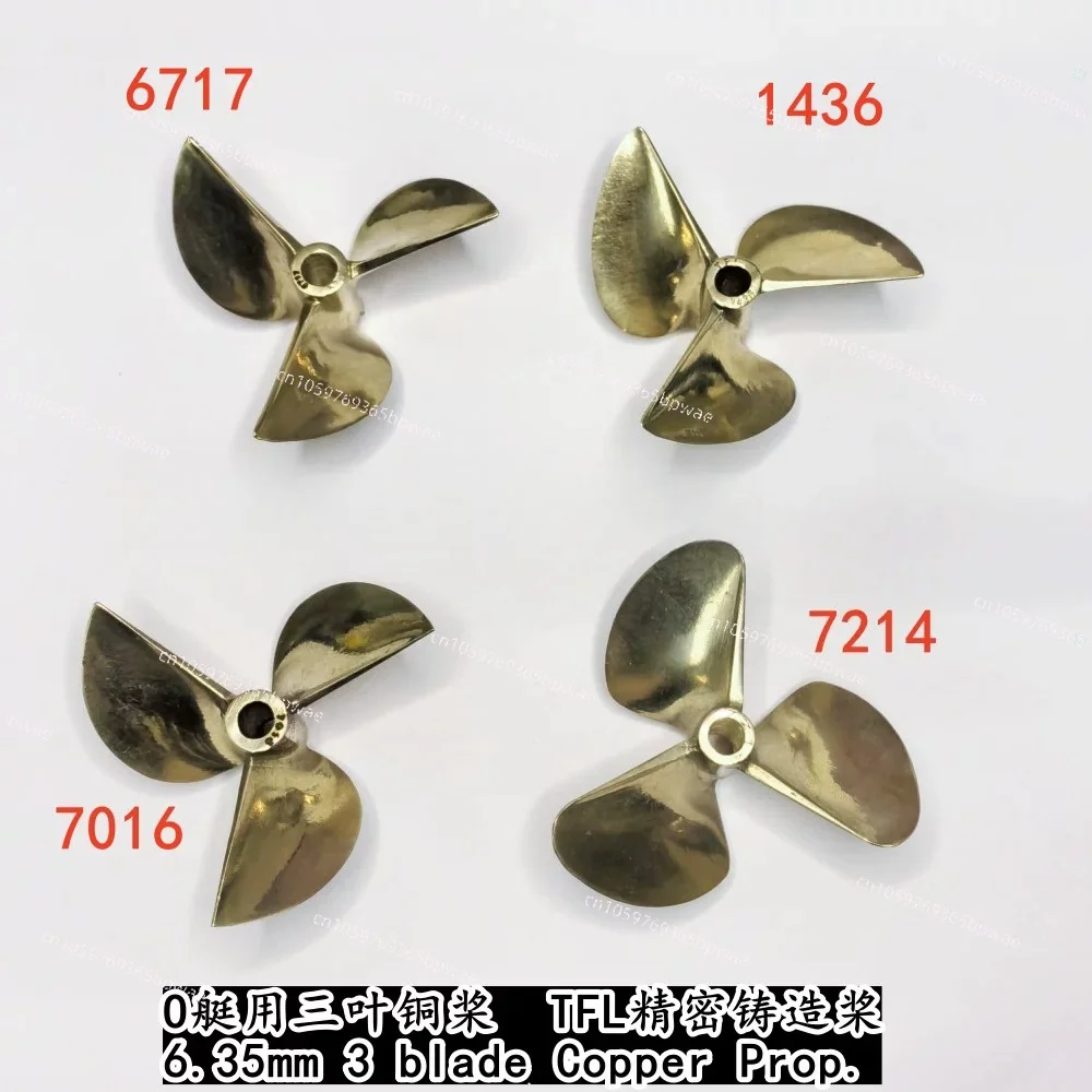 Three-blade Propeller 7016- 6717-7214-1436 Racing O-boat,  Model, Copper Propeller