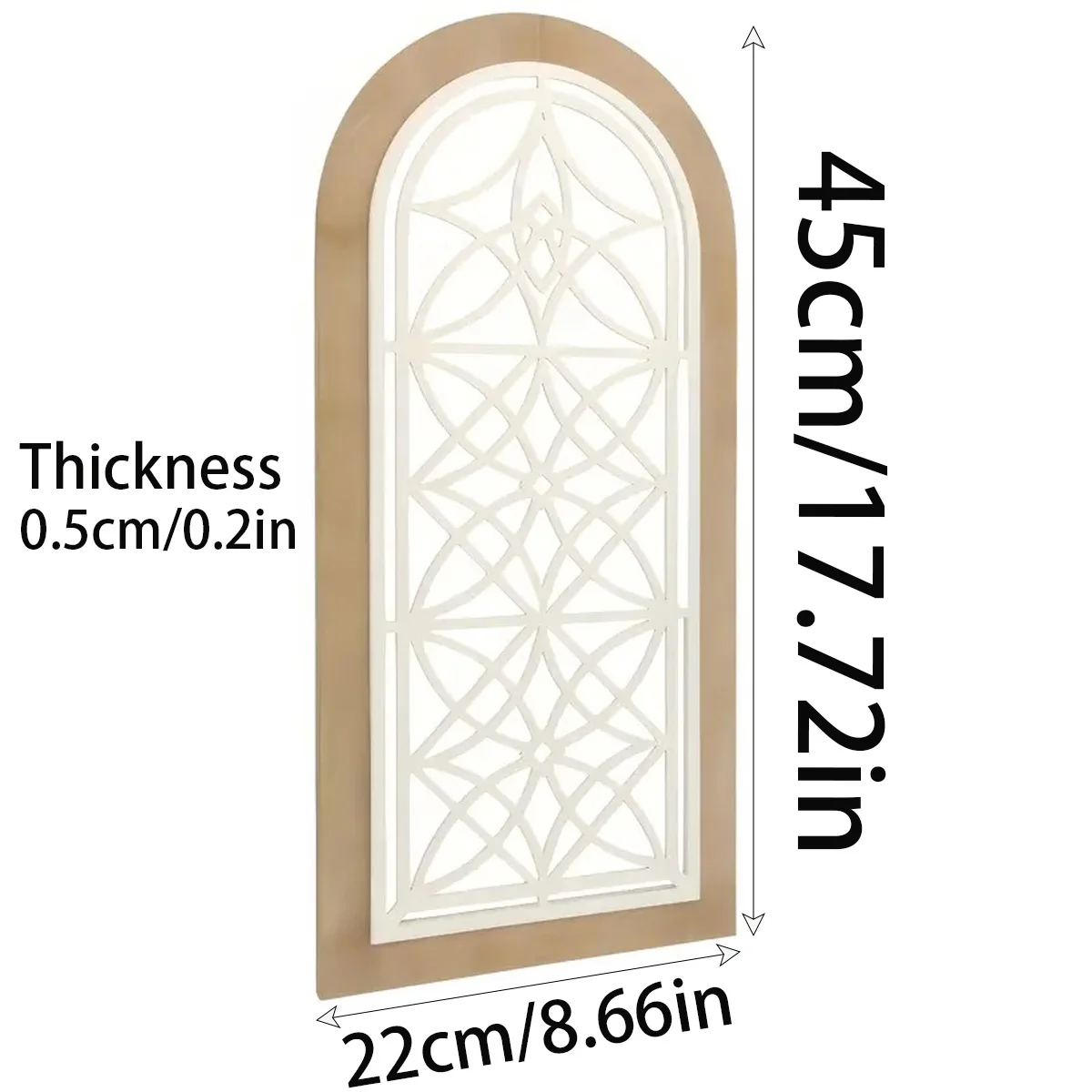 2 قطعة جدار الفن الخشبي خمر مزرعة قوس جدار المنحوتات ، لوحات شبه دائرية ذاتية اللصق لغرفة المعيشة وديكور المكتب