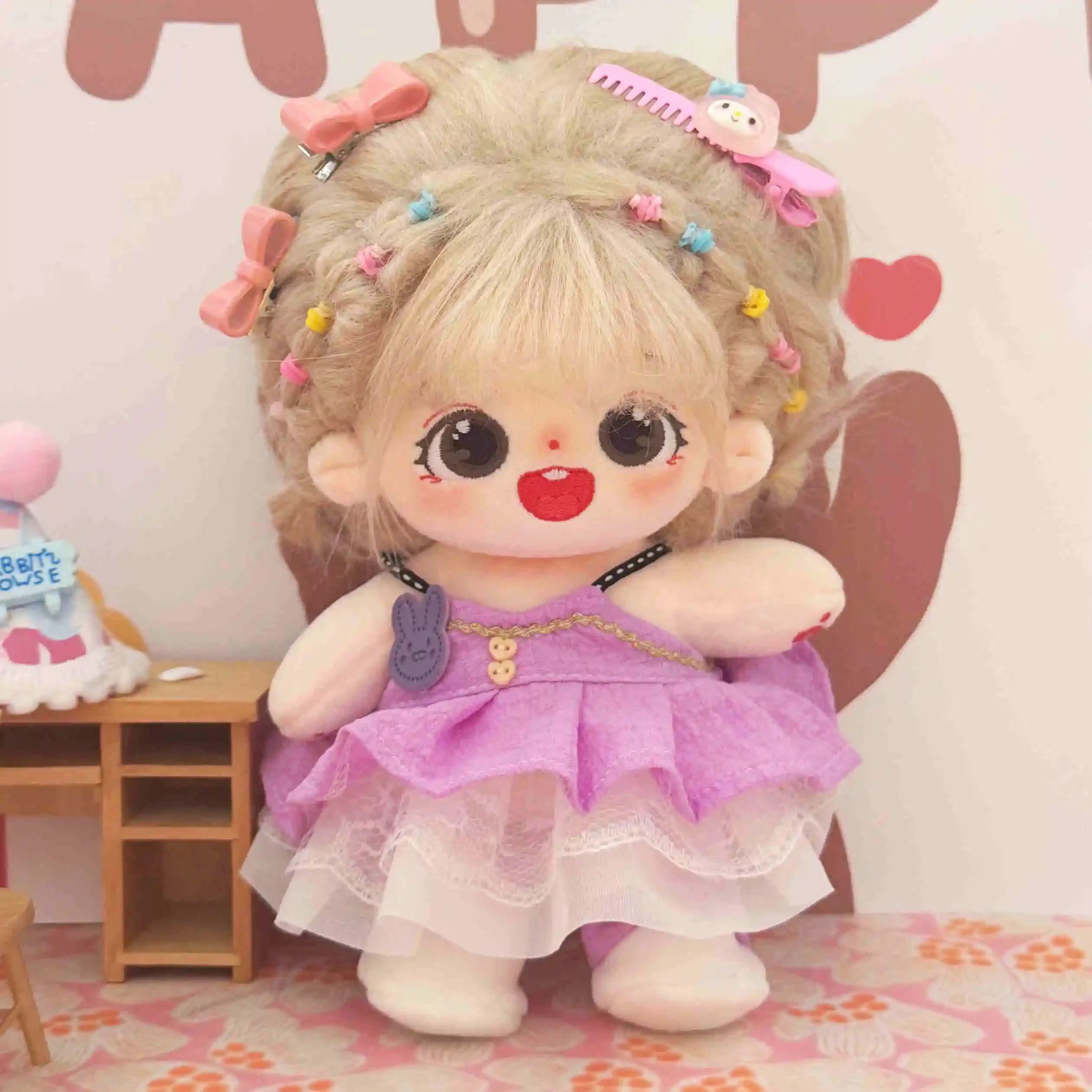 20cm Kawaii bawełniana lalka figurka laleczka bobas sukienka do samodzielnego wykonania Cospslay urocze pluszowe zabawki pluszowe pluszaki zabawki