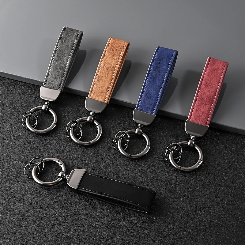 Metal Buckle Universal High Quality Key Ring Interior Accessories High‑Grade Keychain Anti‑lost Decor Suede Car Keychain